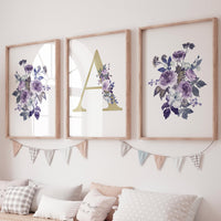 Purple Wildflower Nursery Print: Lavender Lilac Girls Room Decor