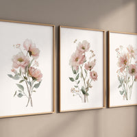 Boho Wildflower Nursery Print: Blush Pink Floral Art