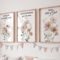 Wildflower Nursery Print: Boho Floral Decor, Bible Verse Art