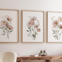 Boho Wildflower Nursery Print: Blush Pink Floral Art