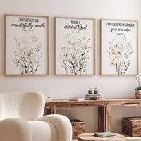 Christian Nursery Wall Art Set of 3, Bible Verse Nursery Prints
