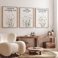 Christian Nursery Wall Art Set of 3, Bible Verse Nursery Prints