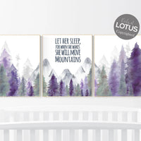 Woodland Nursery Decor: Mountain Animals Art Print