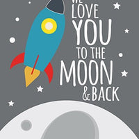 Space nursery decor, love you to the moon and back, outer space nursery wall art, nursery set, space themed, kids room, gray nursery decor