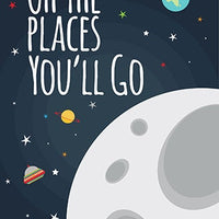 Oh the places you'll go, outer space nursery wall art, navy space nursery decor, baby boy, moon print, playroom decor, kids room, space art