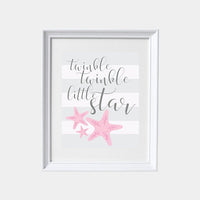 Twinkle Twinkle Little Star, baby girl gift ideas, baby girl nursery, baby girl gift, nursery wall art, pink nursery decor, baby girl gift