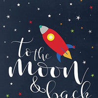 Space themed nursery, to the moon and back, Space nursery decor, outer space nursery, space print, nursery wall art, rocket ship decor