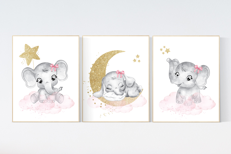 Nursery decor girl pink gold nursery prints girl nursery decor