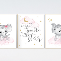 Nursery decor girl elephant, pink gold nursery prints, girl nursery decor, pink elephant nursery prints, girl nursery ideas, girl nursery wall decor, nursery wall art girl, baby girl elephant nursery decor, pink and gold nursery art, girl nursery themes
