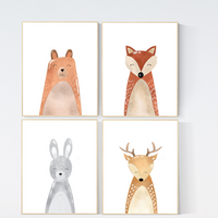 Nursery wall art animals, gender neutral, Woodland nursery prints, woodland nursery decor, animals