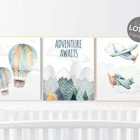 Nursery decor boy mountain, adventure nursery, travel theme nursery, woodland, gender neutral