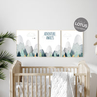 Nursery decor boy mountain, adventure nursery, adventure theme nursery, gender neutral