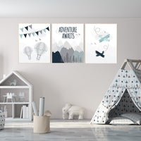 Adventure nursery decor, travel adventure nursery, nursery wall art boy, nursery prints boy mountain