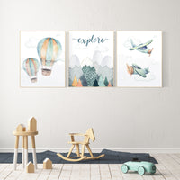 Nursery decor boy mountain, adventure nursery, travel theme , woodland, gender neutral, explore