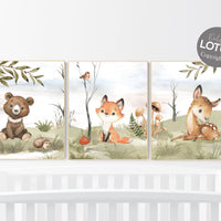 Animal nursery decor, woodland nursery prints, jungle animals, gender neutral nursery
