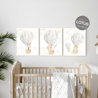 Nursery decor neutral, hot air balloon, woodland animals, gender neutral, baby room decor