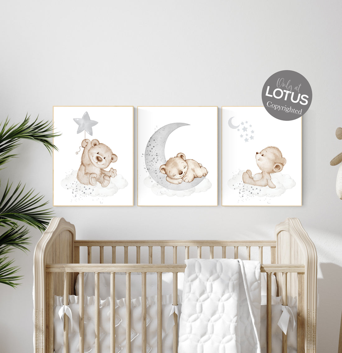 Nursery decor bear, nursery decor boy, bear nursery print, teddy bear decor