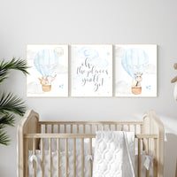 Nursery decor boy, baby blue nursery, hot air balloon nursery, oh the places you'll go, animals
