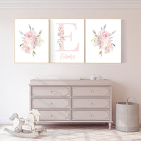 Nursery decor girl floral, blush flowers, blush nursery, blush pink, nursery decor girl boho