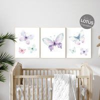 Nursery decor girl butterfly, pink, purple, teal nursery, mint pink nursery