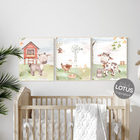Farm animals print, Nursery decor animals, farm animals, farm nursery