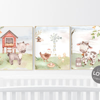 Farm animals print, Nursery decor animals, farm animals, farm nursery