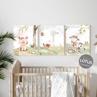 Nursery wall art animals, farm animals, farm nursery, nursery prints gender neutral, animals prints