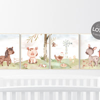 Nursery wall art animals, farm animals, farm nursery, nursery prints gender neutral, animals prints