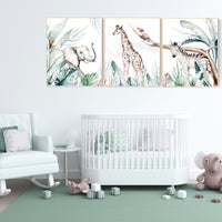 Nursery decor animals, animal prints, jungle animals, gender neutral, nursery wall decor