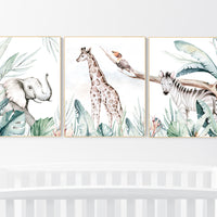 Nursery decor animals, animal prints, jungle animals, gender neutral, nursery wall decor