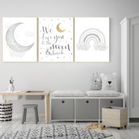 Nursery wall art grey, gray gold nursery, rainbow nursery, nursery decor neutral, gender neutral