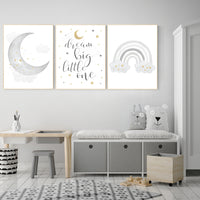Nursery wall art grey, gray gold nursery, rainbow nursery, nursery decor neutral, gender neutral
