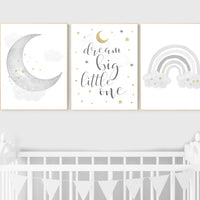 Nursery wall art grey, gray gold nursery, rainbow nursery, nursery decor neutral, gender neutral