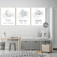Nursery prints grey, gray gold nursery, nursery decor neutral, baby room decor