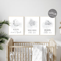 Nursery wall art grey, gray nursery, gender neutral nursery, baby room decor