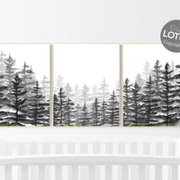 Woodland nursery, adventure theme nursery, Grey nursery, gender neutral