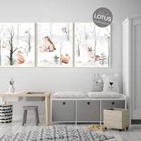 Nursery decor woodland animals, gender neutral nursery, Woodland Nursery Wall Art