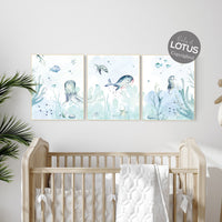 Nursery decor boy ocean, nursery wall art ocean, under the sea nursery, sea themed nursery