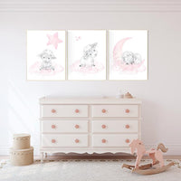 Sheep nursery decor, Nursery decor girl, nursery decor lambs, nursery wall art sheep, moon and cloud wall art nursery, girl nursery decor