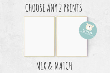 Choose Any 2 prints, Mix and match! Custom nursery decor, Custom nursery art, set of 2 prints, nursery decor girl, nursery decor boy, prints