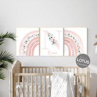 Nursery decor girl, rainbow nursery, blush pink, boho nursery, girl nursery wall art, floral nursery, blush nursery, flower nursery