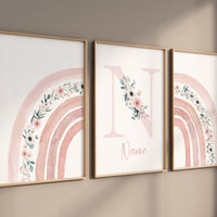 Nursery decor girl, rainbow nursery, blush pink, boho nursery, girl nursery wall art, floral nursery, blush nursery, flower nursery