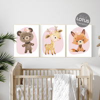 Woodland Nursery Wall Art, Nursery decor woodland, Woodland Print Set, animal prints, Woodland Animal Prints, gender neutral nursery