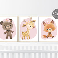 Woodland Nursery Wall Art, Nursery decor woodland, Woodland Print Set, animal prints, Woodland Animal Prints, gender neutral nursery