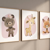 Woodland Nursery Wall Art, Nursery decor woodland, Woodland Print Set, animal prints, Woodland Animal Prints, gender neutral nursery