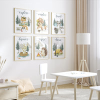 Camping prints, camp animals, woodland animals, gender neutral, Camping nursery, camp nursery, Adventure Nursery Decor, travel nursery