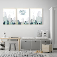 Nursery decor boy mountain, adventure nursery, adventure theme nursery, woodland, gender neutral