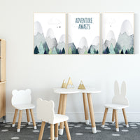 Nursery decor boy mountain, adventure nursery, adventure theme nursery, woodland, gender neutral