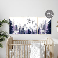 Adventure theme nursery, forest nursery, navy and purple nursery, woodland nursery