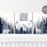 Nursery decor woodland, mountain wall art, tree nursery decor, forest nursery